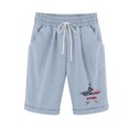 thumbnail image 2 of Puntoco Pantalones cortos de algodón para mujer Pantalones cortos con cordón y estampado de cintura elástica para mujer, 2 of 3