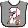 thumbnail image 3 of Inktastic Baseball Second Birthday- Two Years Old Boys or Girls Baby Bib, 3 of 4