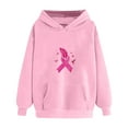 thumbnail image 2 of Weiqiqre Women's Sweatshirt Breast Cancer Awareness Sweatshirt Women Pink Hoodie Cancer Gift Tops, 2 of 4