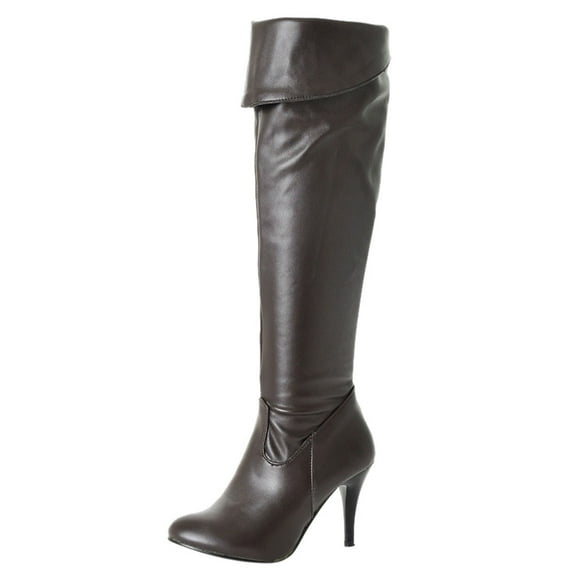 QISIWOLE Women Thin High Heel Over Knee Boots Fashion Snow Long Boot Warm Winter Shoes clearance under 10