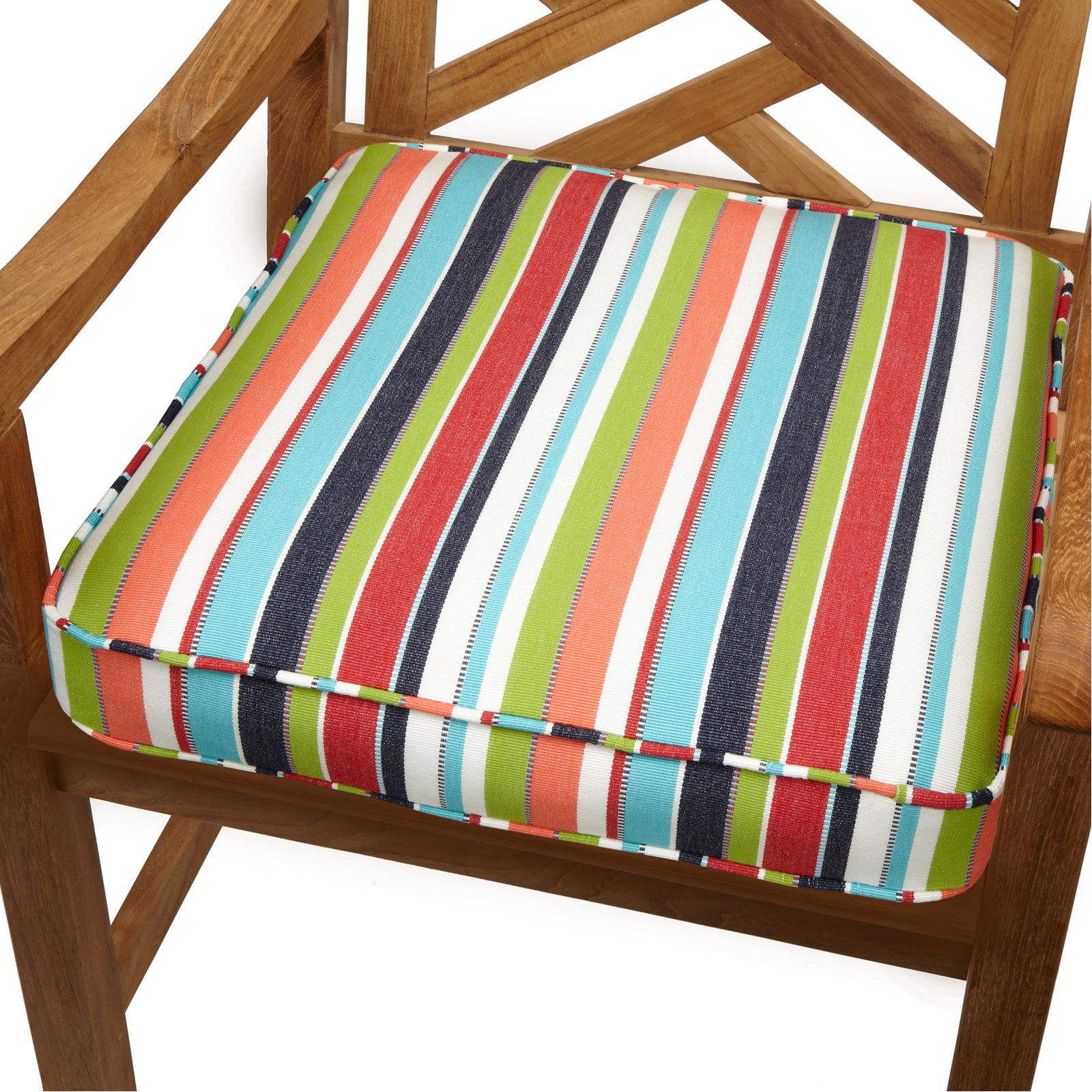 Mozaic Company 22 5 X In Sunbrella Striped Outdoor Square Deep Sunbrella Striped Outdoor Square Deep Seat Patio Chair Cushion Com