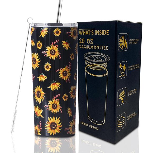 Sunflower Gifts For Women Tumbler Birthday Cups Gifts For Mom Insulated Gifts For couples Girlfriend Wife Personalized Coffee Mug Unique 20 oz Red