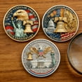 thumbnail image 5 of WKSCLPAI 250th Anniversary Commemorative Keepsake Collection Ornaments, USA Double-Sided Print Challenge Keepsake Decorations, Collectible Gift for Patriotism Man, 1.6Inch(3PCS-A&B&C), 5 of 7