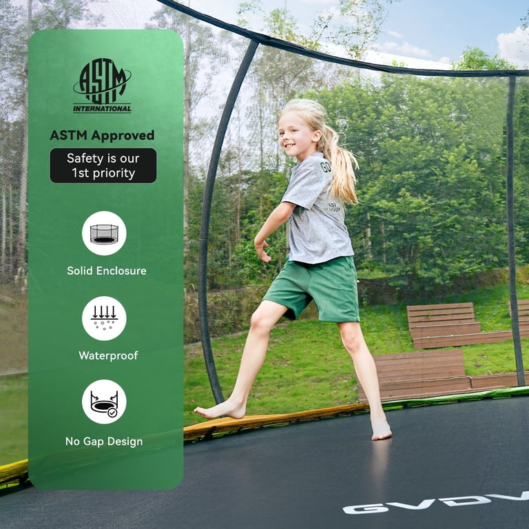 GVDV Outdoor Trampoline, 10' Backyard Recreational Trampoline with
