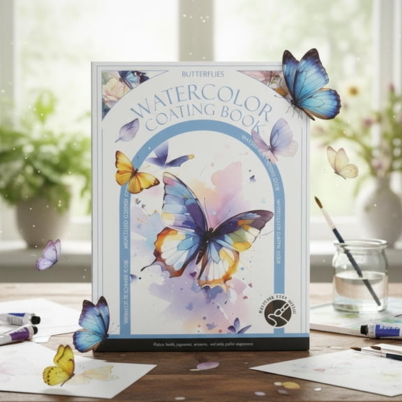 2026 Stress Relief Kit Watercolor Painting Book Watercolor for Adults Arts and Crafts Stress-Relieving Foldable Paint Book Art Kit Relaxing Art Experience Perfect Stress-Relief Gift