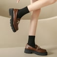 thumbnail image 2 of CHICVOMEY Classic Women Loafers Platform Chunky Heel Loafers with Arch Support Lug Sole Slip on Loafers Dressy Shoes Work Loafers for Office Business, 2 of 8