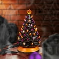 thumbnail image 7 of 15" Hand Painted Ceramic Halloween Tree, Pre-Lit Decoration with 128 Multi-Color Lights, Jack-O-Lantern and Star Toppers, 7 of 7
