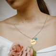 thumbnail image 6 of Womens Necklace Women'S Jewelry Diy Necklace Stainless Steel Gold Plated Round Marking Engraved Birthstone Women's Necklace Birthday Stone Name Necklace, 6 of 9