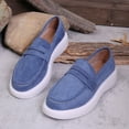 thumbnail image 6 of Xfvqtps Womens Loafers Flat Shoes Thick Chunky Sole Slip on Comfort Padded Insole Non Slip Sole Casual Shoes Blue, 6 of 9
