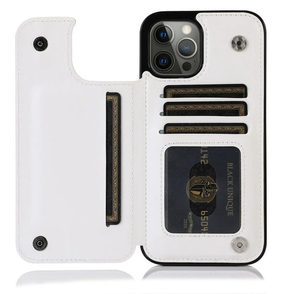 Luxury PU Leather Wallet Case For iPhone 15 14 13 12 11 Pro Max SE X XR XS Max 8 7 6 6S Plus Kickstand Card Holder Slots Cover White iPhone SE 2022(2020)