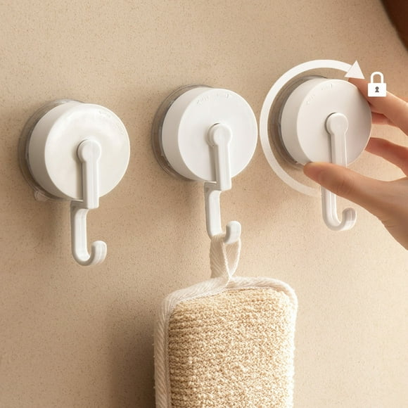 TIMIFIS Plastics Suction Cup Hook, Vacuum Suction Cup Hook for Bathroom Bathroom Kitchen Household Use with No Traces and Strong Suction Hook Bathroom Towel Hook Kitchen Cloth Hook Hat Hook