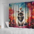 thumbnail image 4 of Hello 2025 Siamese Celebrates Happy New Year Firework Balloon Shower Curtain Cat Lover Kitten Owner Gifts Waterproof Bathroom Bathtub Curtain - 02024, 4 of 5