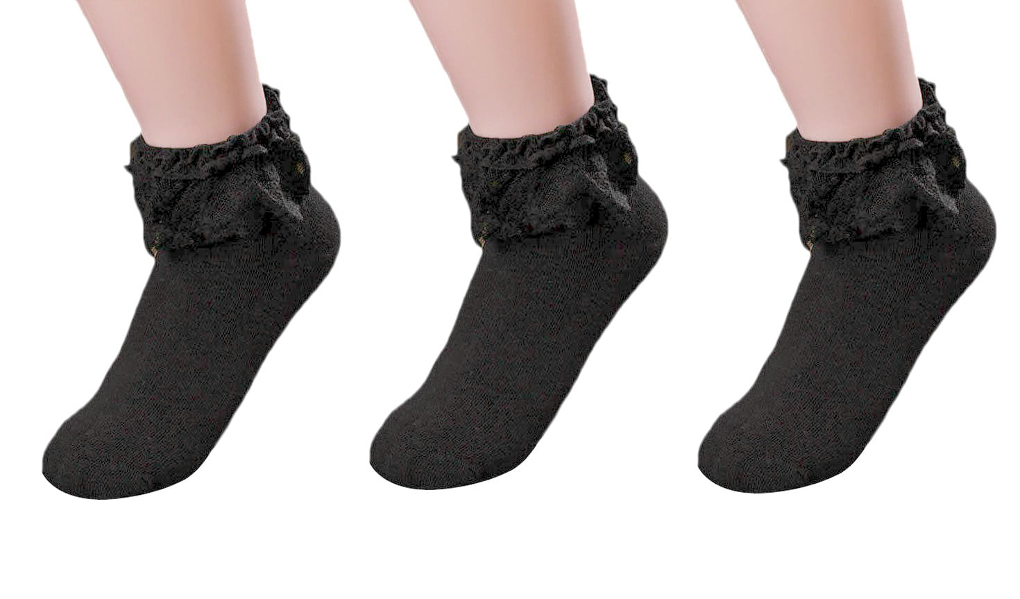 Details about   Women's Cute Princess Lace Ruffle Frilly Ankle Socks Casual Novelty White Black