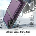 thumbnail image 2 of Compatible With Samsung Galaxy S24 FE Phone Case,Back Magnetic Detachable Flip Wallet,Compatible With Magsafe,With Kickstand,Card Slots,PU Leather Shockproof Rugged Phone Case Cover,Purple, 2 of 10