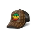 thumbnail image 2 of Straw Adjustable Trucker Hat w/ Patch - Rasta Smile Face, 2 of 3