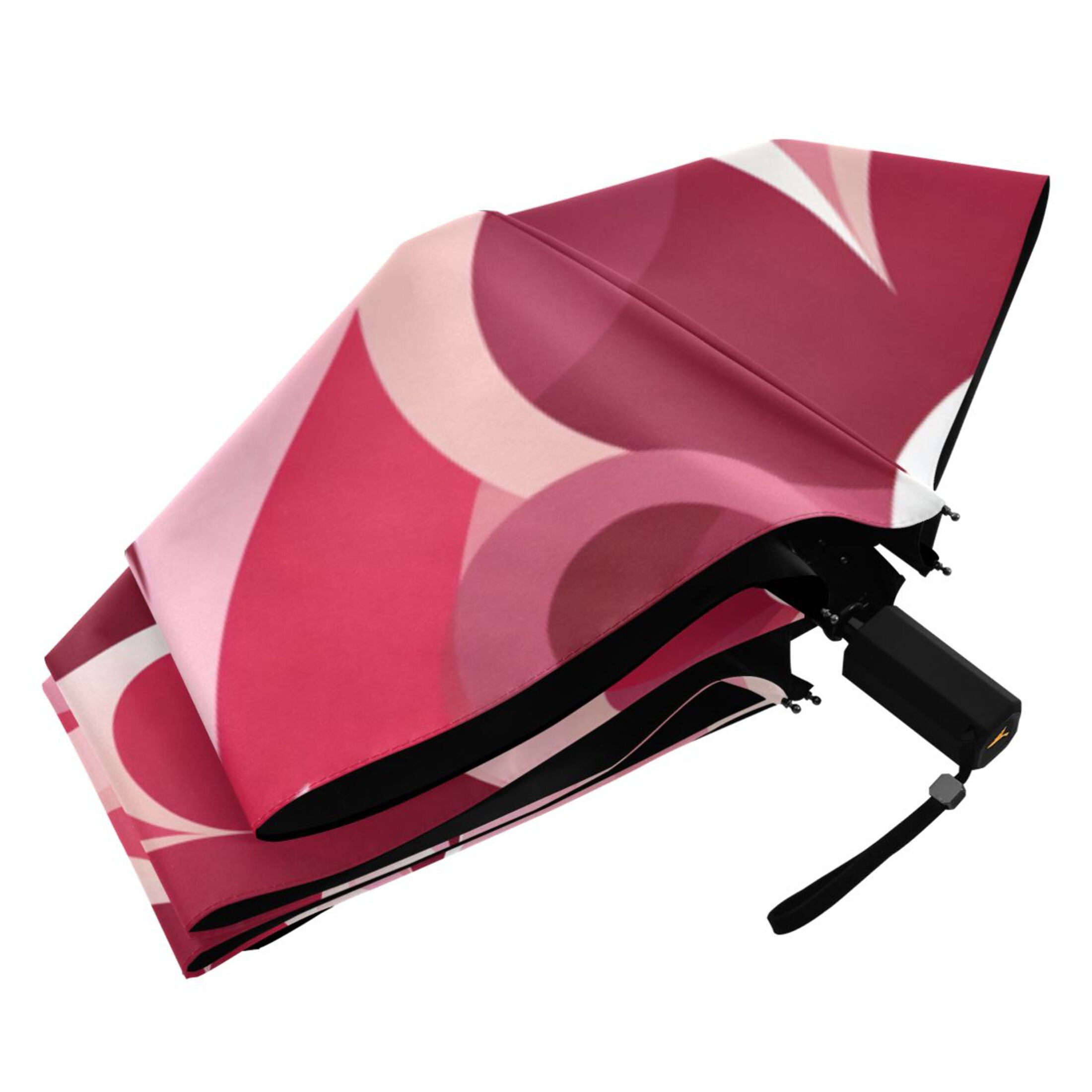 Love Hearts in Valentine Compact Folding Umbrella for Rain Windproof Travel Umbrella UPF 50+ Lightweight Packable Arc Size
