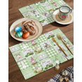 thumbnail image 2 of Easter Placemats Set of 6, Bunny Gnome Truck Green Plaid Placemat for Dining Table Decorations, Easter Eggs Place Mats, Spring Table Mats for Kitchen Dinner Seasonal Holiday Party Decor, 2 of 5