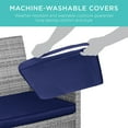 thumbnail image 6 of Best Choice Products 4-Piece Outdoor Wicker Patio Conversation Furniture Set w/ Table, Cushions - Gray/Navy, 6 of 8