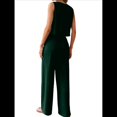 thumbnail image 2 of Conjunto de Dos Piezas para Mujer, 2025, Sin Mangas, con Botones, Informal, con Bolsillo y Pantalones Anchos. Verde L, 2 of 7