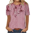 thumbnail image 3 of Fesfesfes Womens Tanks Women's Printed Round Neck Short Sleeve T-shirt Loose Top Blouses Ladies Tops Women Tshirts XL(US:10), 3 of 5