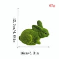 thumbnail image 3 of Flocked Bunny Figurines, Artificial Green Moss Bunnies, Easter Bunny Topiary Decor, Perfect for Indoor Tabletop & Outdoor Garden Spring Decor, 3 of 6