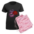 thumbnail image 5 of CafePress - Three Big Lips Women's Dark Pajamas - Women's Short Sleeve Print T-Shirt and Pants Dark Cotton Pajama Set, 5 of 7