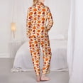 thumbnail image 3 of KLL Gnomes Pumpkin And Mushrooms Print Women's Long Sleeve Pajamas with Pants Sleepwear Loungewear 2 Set-Large, 3 of 8