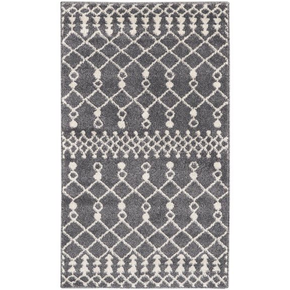 Nourison Royal Moroccan Trellis Charcoal/Ivory 2'2" x 3'9" Area Rug, (2x4)