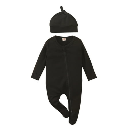 

3 Month Toddler Boys Girls Autumn Winter Long Sleeve Solid Colour Footed Jumpsuit Romper 4t Winter Clothe Boy