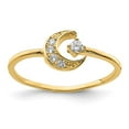 thumbnail image 1 of Quality Gold K6421 14K Yellow Gold CZ Moon Ring - Size 7, 1 of 1