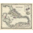 thumbnail image 3 of Colton 17x15 Black Modern Framed Museum Art Print Titled - 1855 Colton Map of the West Indies, 3 of 5
