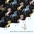 thumbnail image 6 of Black Cartoon Colorful Unicorn Pattern Shower Curtain 84"x72" ,Bathroom Decorative Shower Curtains Set with 12 Hooks,Modern Waterproof Washable Shower Curtain, 6 of 6