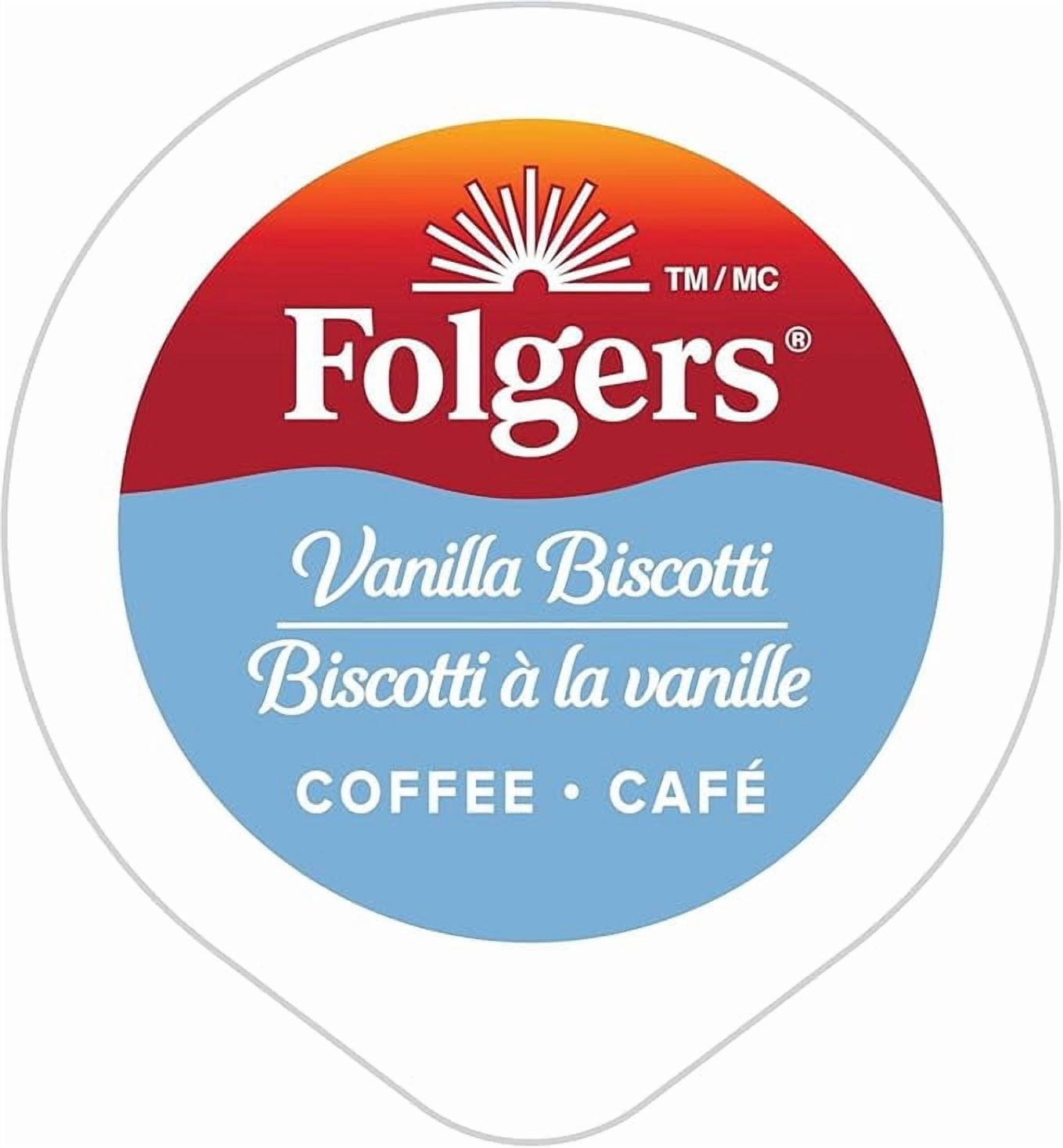 Folgers Vanilla Biscotti Flavoured Light Roast Coffee Pods, 30 count ( 1 pack )