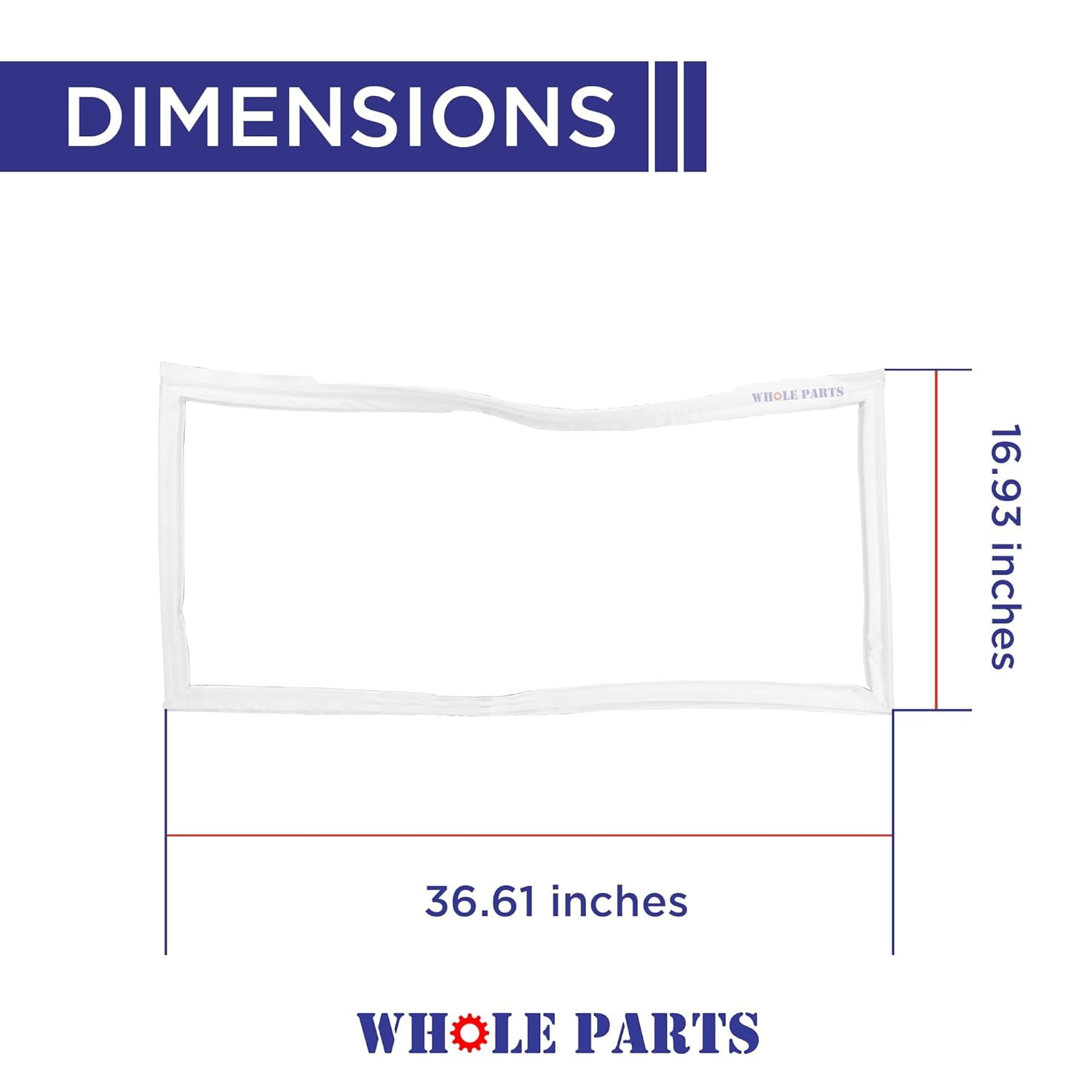 Whole Parts Refrigerator French Seal Gasket with Flap Part# WR14X10238 - Replacement and Compatible with Some GE Refrigerator