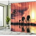 thumbnail image 4 of Ambesonne Africa Shower Curtain, Wild Animals Silhouette View, 69"Wx84"L, Dark Coral Seal Brown, 4 of 4