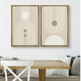 thumbnail image 3 of PixonSign Framed Wall Art Set Retro Nordic Mid Century Geometric Pattern Abstract Shapes Canvas Prints Cozy Neutral Minimal Decorative Zen Bohemian for Home Decoration - 24"x36"x2 Natural, 3 of 5