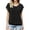 *Black, variant on VBVC Women's Crew Neck Pleated Batwing Sleeve Blouse , Ladies' Loose Flowy Casual Top , Soft Elastic Hem Summer Shirts For Women,Beige,S-2XL