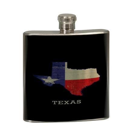 - KuzmarK 6 oz. Stainless Steel Pocket Hip Liquor Flask - State of Texas Flag