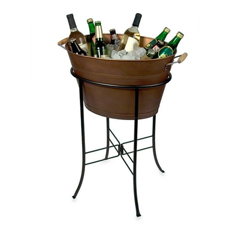 Drink Chiller Tub Oasis Picnic Caddy, Antique Copper, WChiller Antique Dispenser Chiller 15Gallon Metal Antiqued The Pail Party and Oval by have copper antique Copper Beverage.., By Artland Ship from US ()