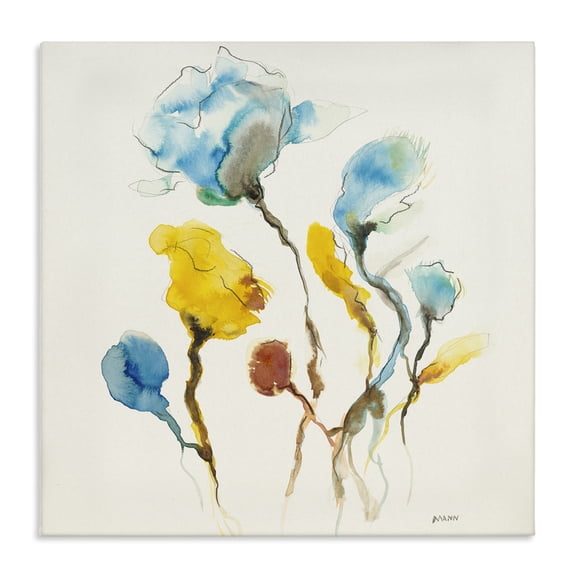 Stupell Industries Contemporary Modern Watercolor Blooms Canvas Art, 17 x 17, by Patti Mann