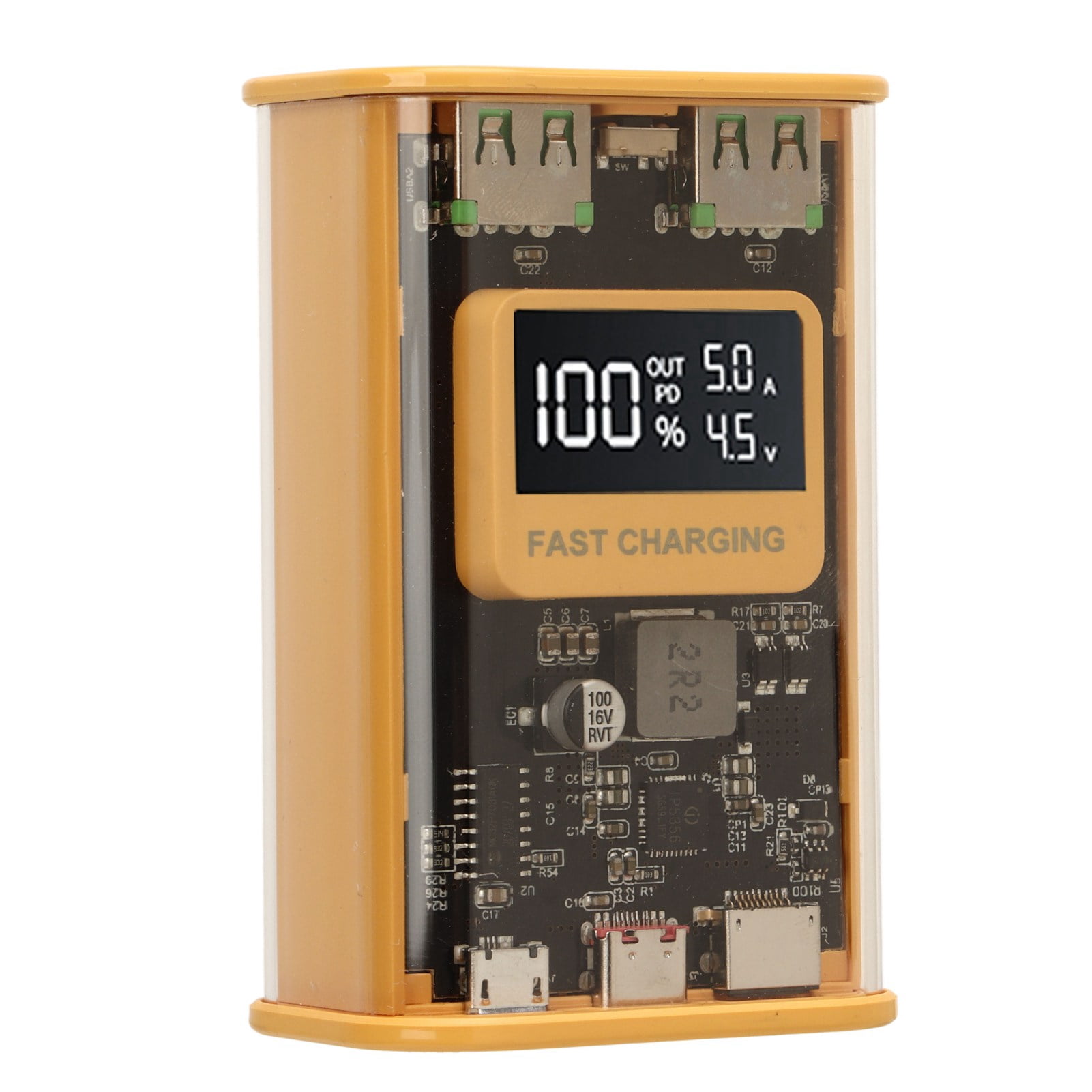 22.5w Power Bank Fast Charging QC3.0 PD Protocols 20000mAh Transparent Shell LED Digital Display Portable Charger for Camping,PortableCharger,MobilePowerPack
