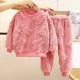 thumbnail image 2 of Gibobby Toddler Baby Girl Clothes 6 12 18 Months 2T 3T 4T Long Sleeve Pullover Sweatshirt Pants Fall Winter Outfit Loungewear(8-9 Years,Pink), 2 of 4