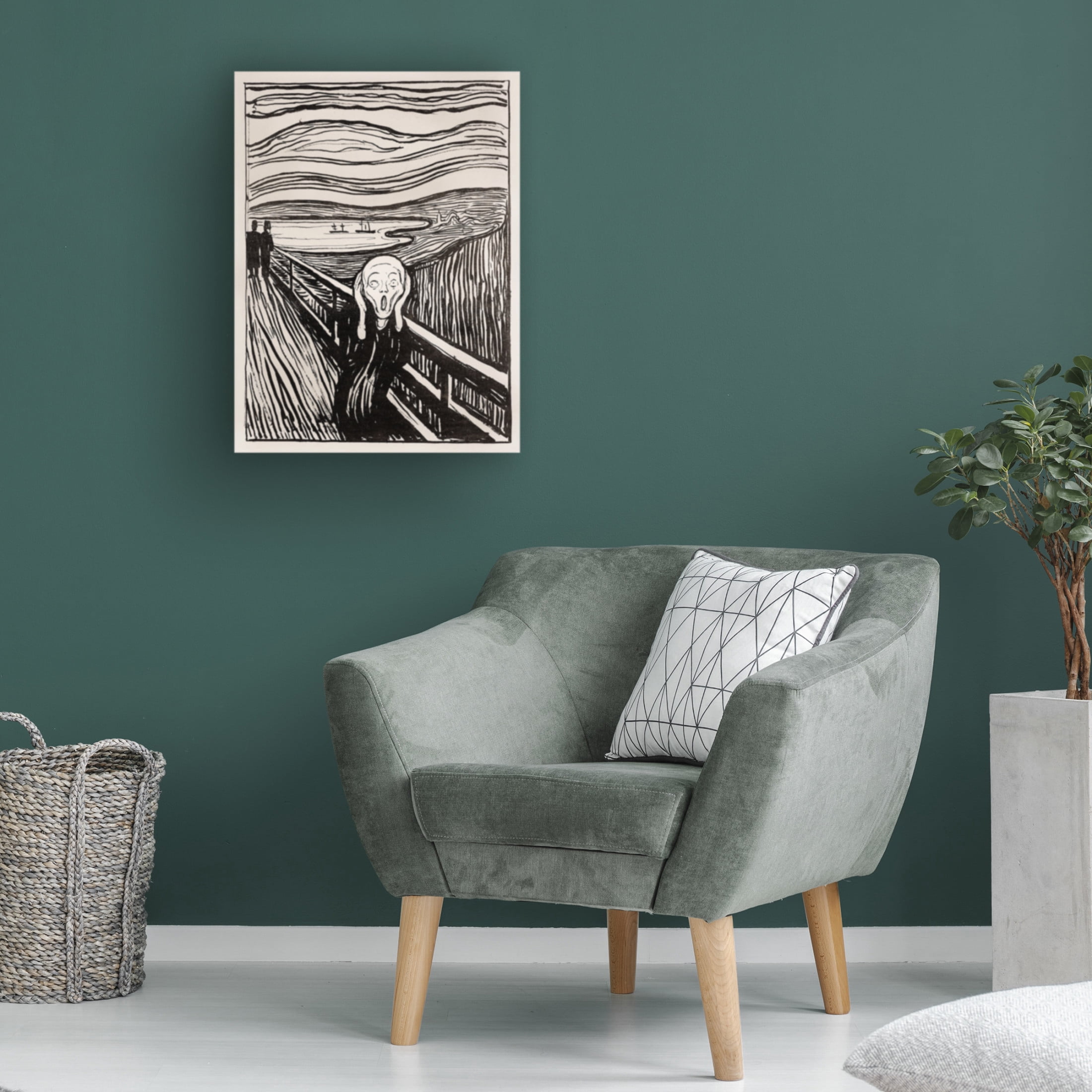 Trademark Fine Art Pictufy  Skriet The Scream Mono Canvas Wall Art