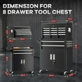 thumbnail image 3 of SOLAURA 8-Drawer Rolling Tool Chest Metal Tool Box Lockable Storage Cabinet with Wheels, Black, 3 of 7