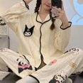 thumbnail image 2 of Pijamas Kawaii Sanrio Kuromi Cinnamoroll para mujer, cárdigan suelto, dulce, lindo, conjunto de ropa de estar por casa de manga larga, regalo de novia, otoño, 2 of 4