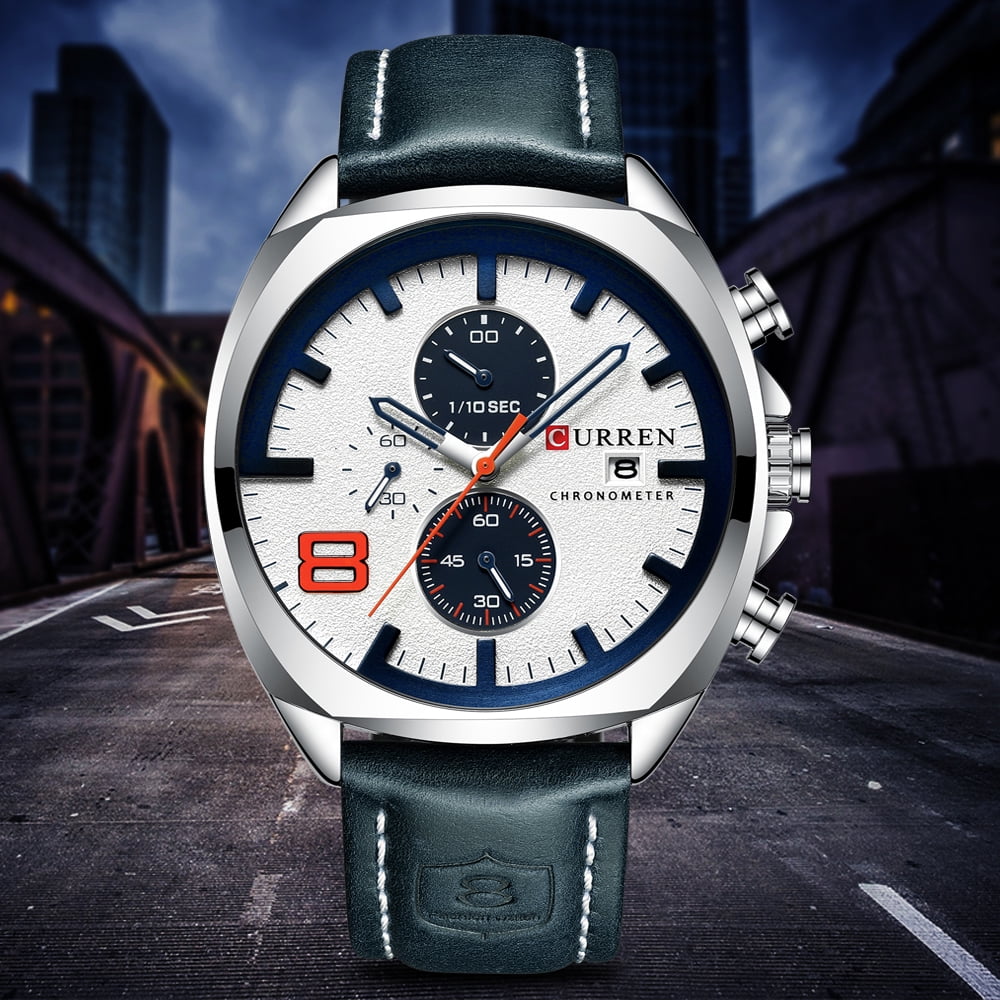 CURREN 8324 montre de sport de quartz d homme de marque de mode decontracte male multi fonction montre bracelet etanche