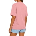 thumbnail image 4 of Women’s Crew Neck Short Sleeve T Shirt Classic Fit Casual Basic Tee Soft Cotton Jersey Top for Everyday Wear Pink M, 4 of 4