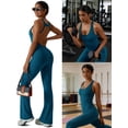 thumbnail image 2 of KEFIRLILY Women's Sleeveless Flared Jumpsuit - U-Neck Open Back Yoga Jumpsuit with Removable Pads, Cloud-Like Nylon-Spandex Brushed Fabric, Tummy Control Workout Bodysuit for Casual & Active Wear, 2 of 7
