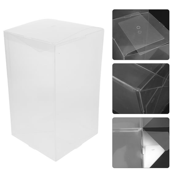 WHAMVOX 4pcs Clear Plastic Display Case for Plush Toys Collectibles Dolls and Figures Transparent Box for Displaying Storing Memorabilia