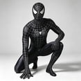 thumbnail image 5 of Cosplay Costume Halloween Superhero Role Play Outfit Spider Jumpsuit for Carnival Dress Up Performance Dark Blue 170, 5 of 7